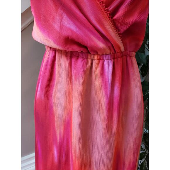 A.N.A Long Maxi Dress Women's Size XL Multi Tie Dye Cinch Waist Back Wrap V Neck - Picture 11 of 14